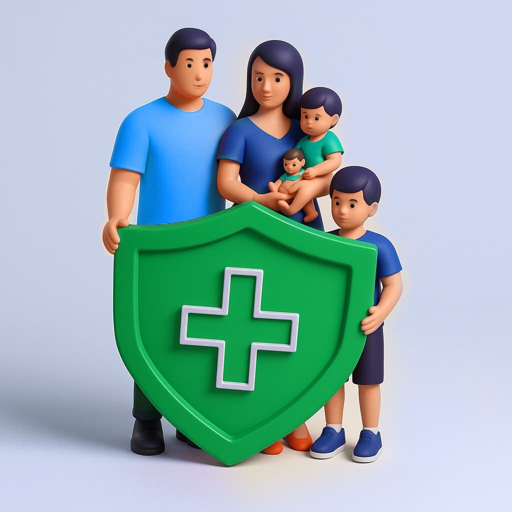 Protected family with health insurance